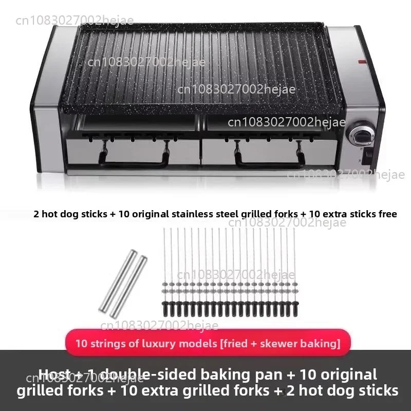 SYK-10 Electric Griddle BBQ Grill smokeless electric oven BBQ electric grill barbecue grill Automatic Rotary Kebab Machine