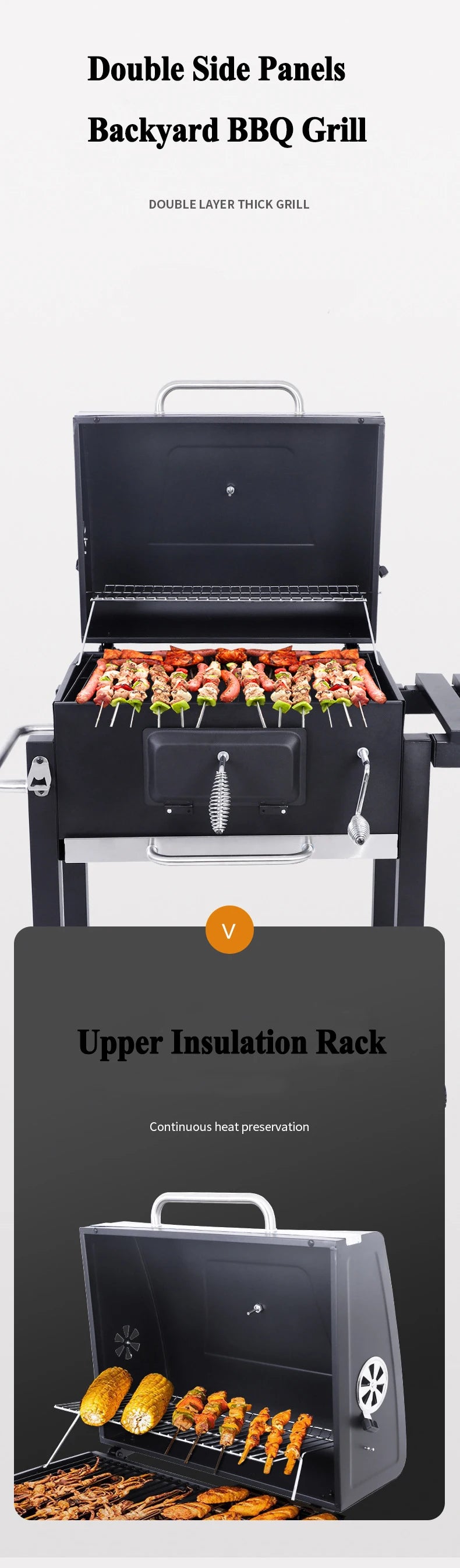 Large Barbecue Grill For More Than 8 People Bbq Charcoal Grill Double Side Plate
