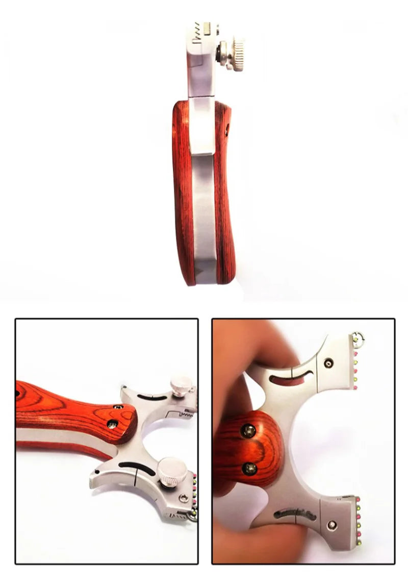Professional Hunting Slingshot High Quality Stainless Steel Catapult with Flat Rubber Band Outdoor Shooting Game Sling Shot Set
