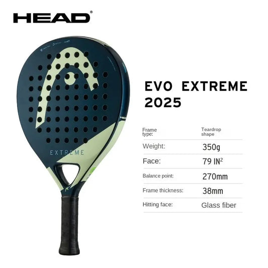 HEAD 2025 New Tennis Padel Rackets EVO Series Plate Racket Glass Fibre Droplet Type Soft Foam Core Padel Tennis Racquets 226403