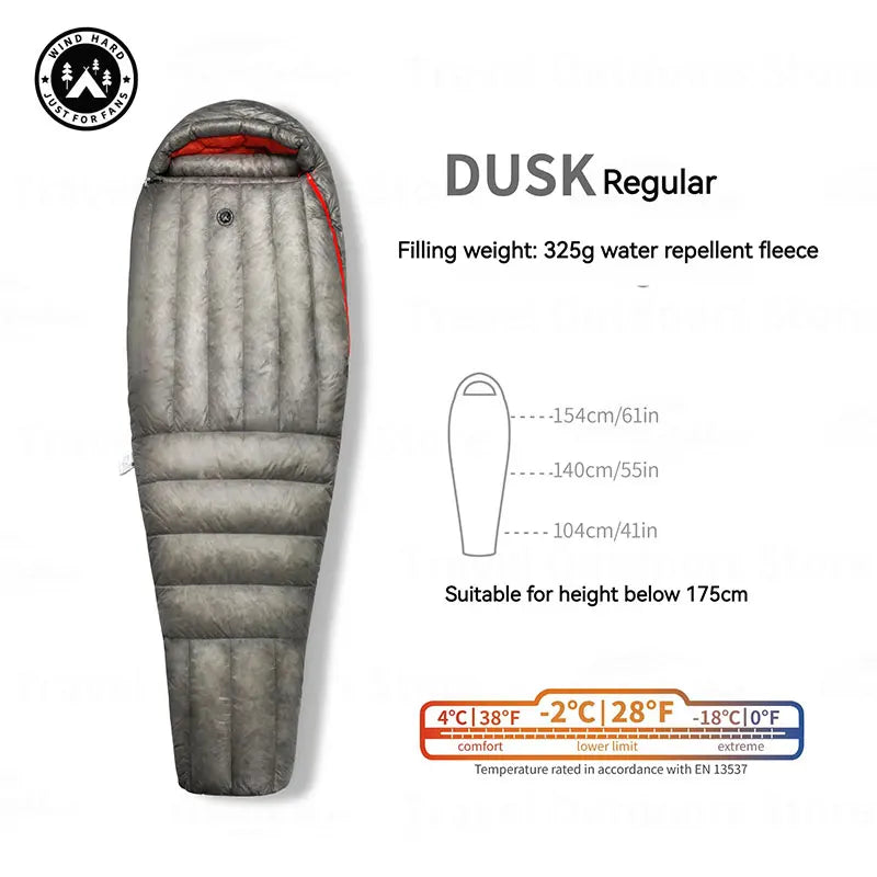 AEGISMAX Dusk Ultralight Down Sleeping Bag 4℃-2℃ 800FP Waterproof Outdoor Hiking iFlex 7D Nylon Mummy Down Tourist Sleeping Bag