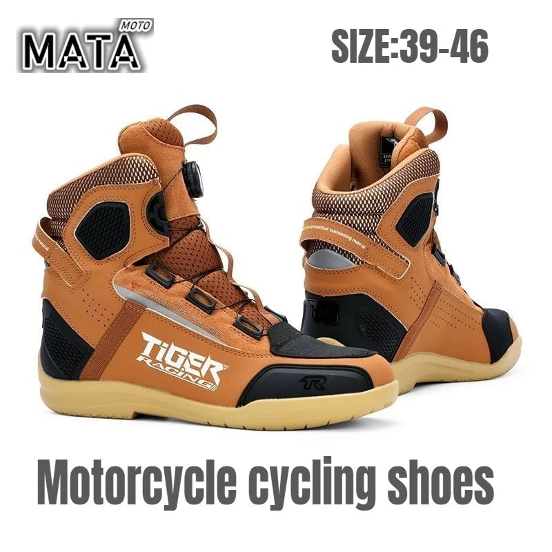 Motorcycle Shoes for Men, MTB Cycling Shoes, Winter Hiking High-Cut Boots, Tenis Masculino, Road Bicycle Sneaker，Casual Shoes