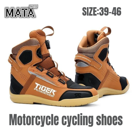 Motorcycle Shoes for Men, MTB Cycling Shoes, Winter Hiking High-Cut Boots, Tenis Masculino, Road Bicycle Sneaker，Casual Shoes