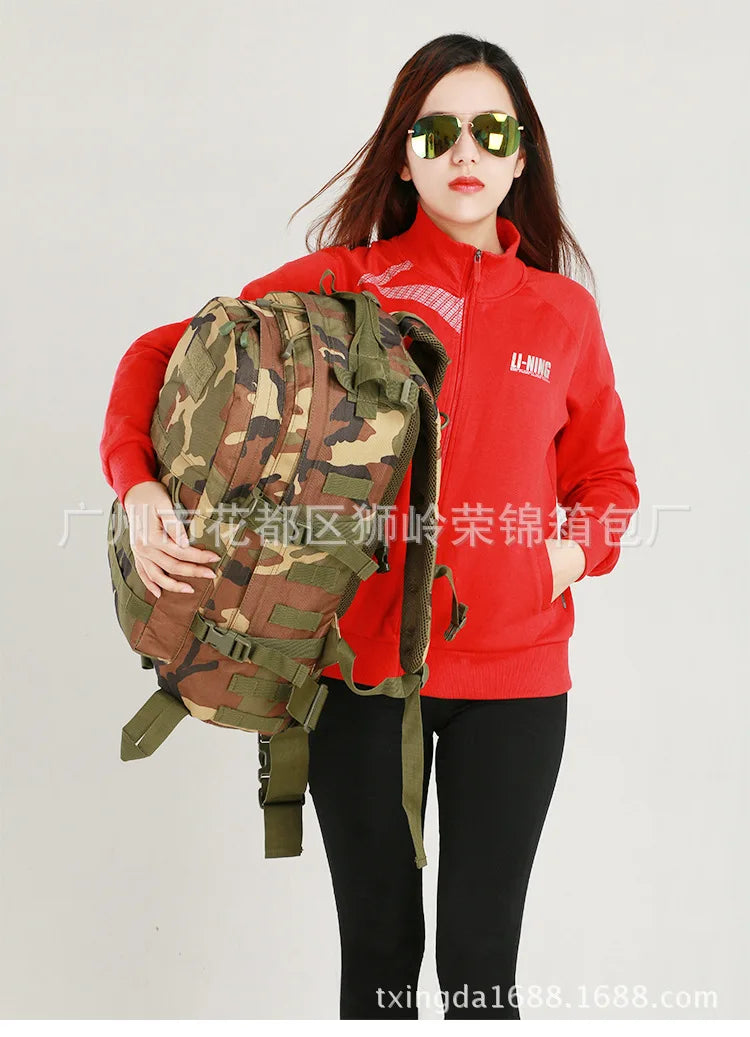 Upgraded 3D Bag Camouflage Mountaineering Bag Tactical Backpack Outdoor Camping Travel Bag