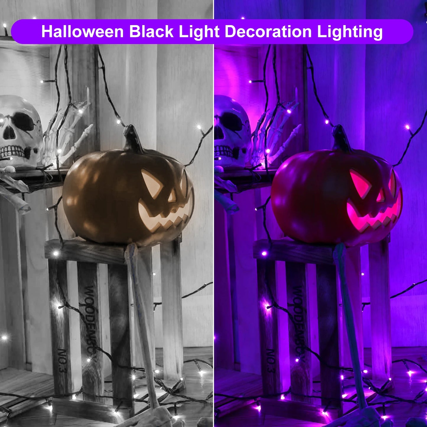 1/2 PCS LED UV Black Lights Work Light Stage Blacklight Ultraviolet Flood Effect Light for Halloween Xmas Dance DJ Disco Party