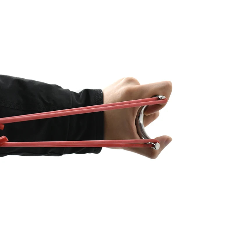 Stainless Steel Slingshot Metal Slingshot Catapult Powerful Hunting Equipment Portable Shooting Leisure Toy With Rubber Band