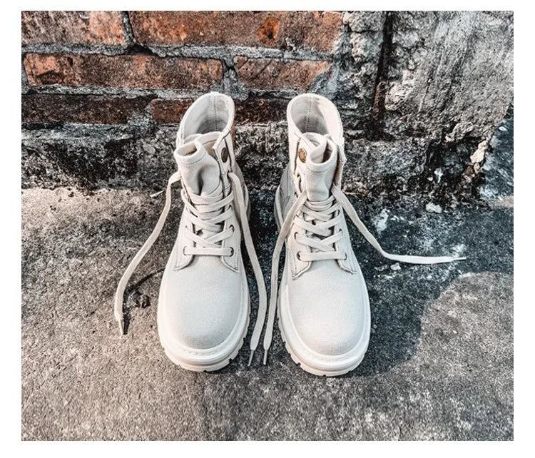 Retro Ankle Boots for Women's Lace Up Thick Sole Shoes Female Round Toe Short Boots Work Dress Western Denim Boots Shoes women