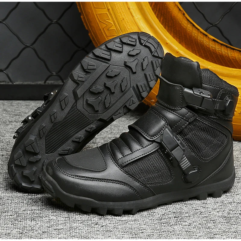 Men's Motorcycle Shoes New Breathable Men Motorcycle Boots Outdoors Cycling Motorbike Non-slip Sports Boot Motos Shoes