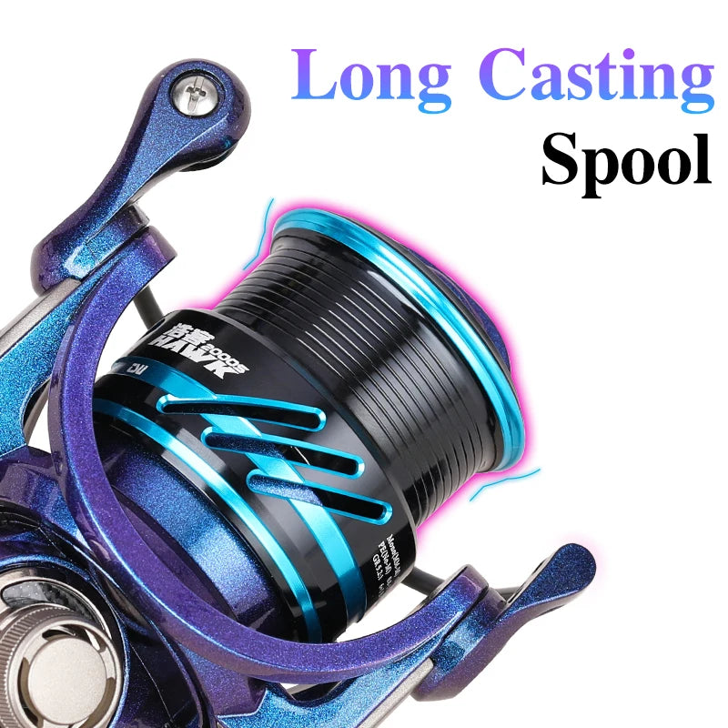 TSURINOYA Spinning Fishing Reel HAWK 2000S 2500S 3000S Shallow Spool Long Casting Wheel 5.2:1 7kg Max Power Pike Profession Reel