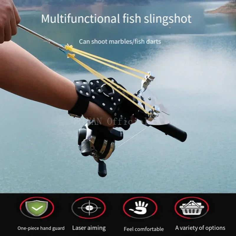 Big Power High-precision Fishing Slingshot With Laser Outdoor Hunting Catapult Outdoors Fishing Compound Bow Fishing Tools