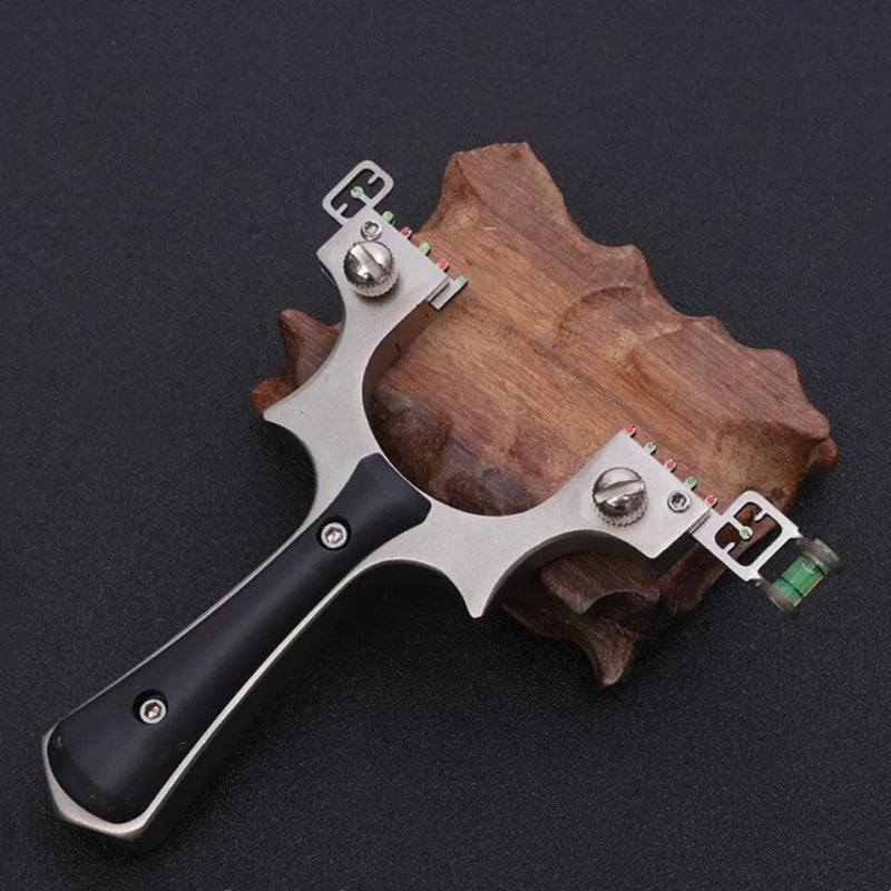 Outdoor Shooting Hunting Slingshot Stainless Steel Flat Rubber Band Catapult High Precision Sling Outdoors Hunting and Shot