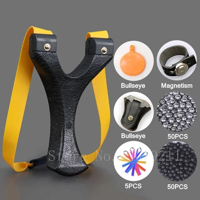 Outdoor Hunting Shooting Catapult Entertainment Accessories Toys Hunting Resin Slingshot Catapult with Flat Rubber Band for Hunt