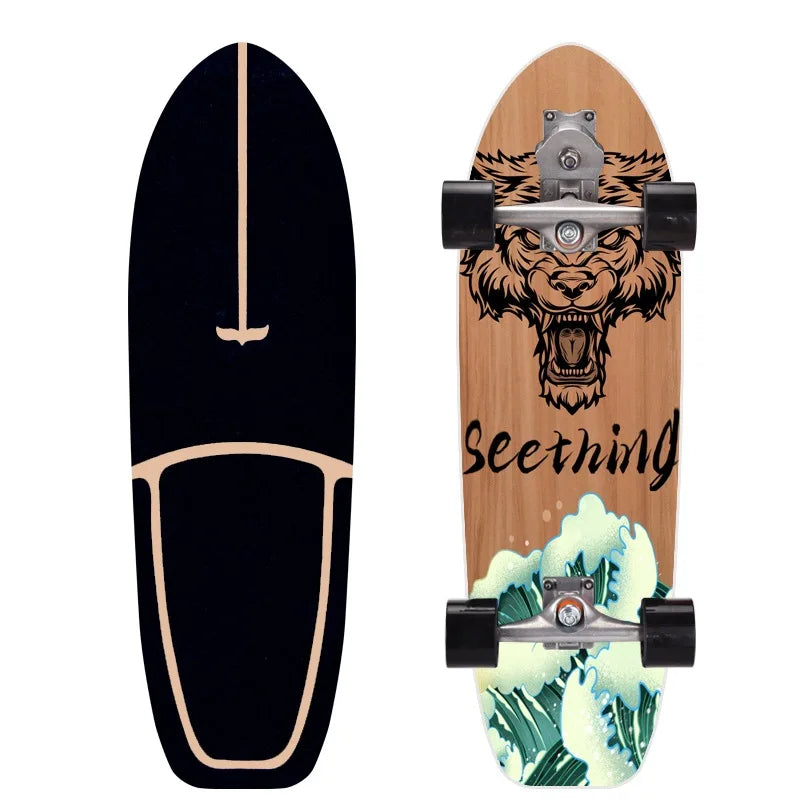 76CM Land Surf Board Complete Assembled Beginner Surf Skate Board Maple Deck S5 Pumping Truck Sport Skateboard