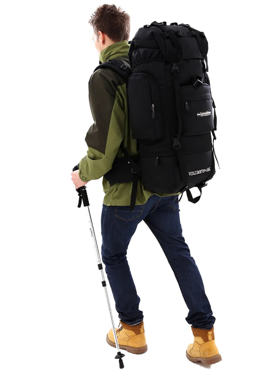 85L Hiking Bag Large Capacity Military Tactical Backpack Outdoor 900D Waterproof Wear-resistant Camping Travel Luggage Rucksack
