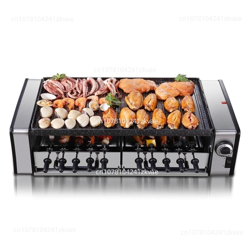 Electric barbecue oven household smokeless electric oven double-layer family Korean barbecue oven indoor