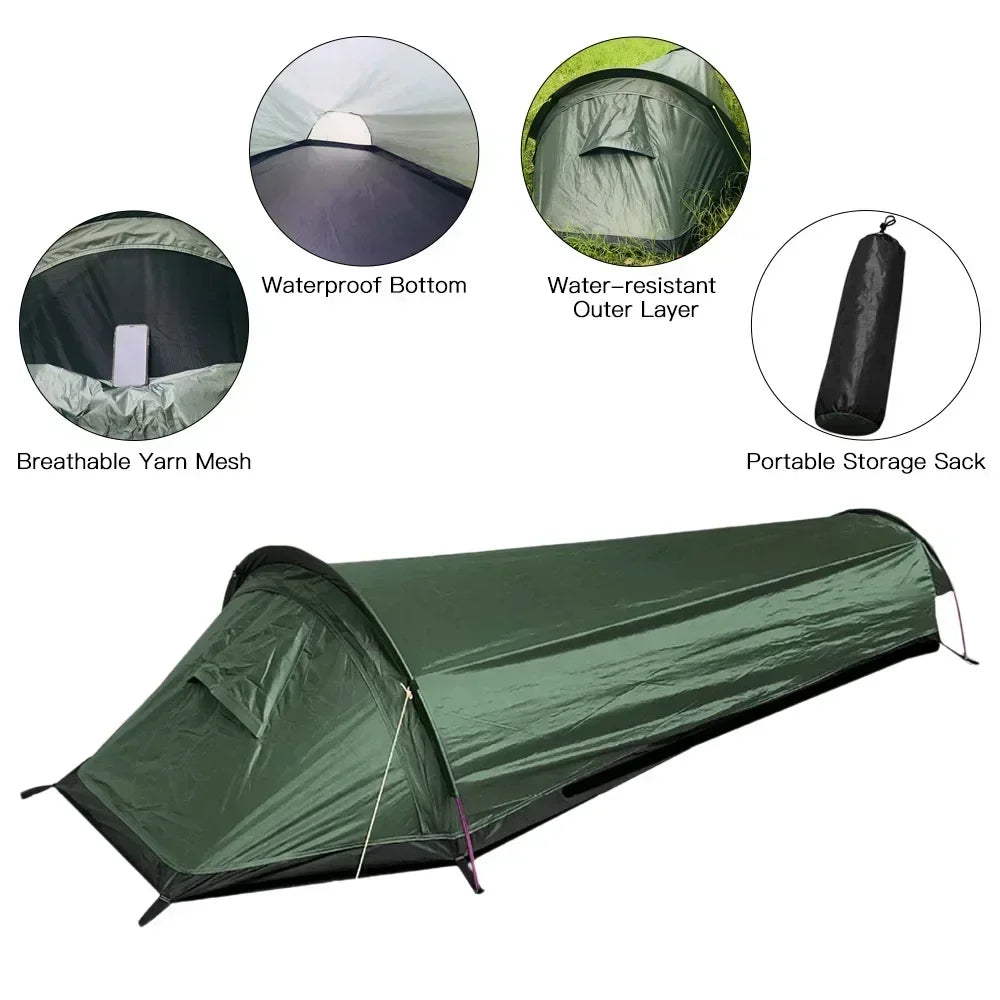 2025 New Backpacking Tent Outdoor Camping Sleeping Bag Tent Hiking Traveling Equipment Lightweight Single Person Sleeping Tent