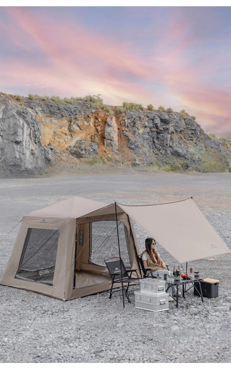 Outdoor Camping Inflatable Tent Mountainhiker Rainproof UV Protection Large Sunshade Canopy Silver-Coated Quick Inflatable Hut