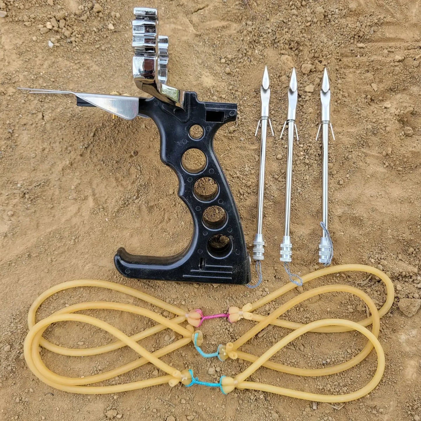 Strong Power Game Shooting Slingshot Full Set of Fishing Artifact Outdoor Hunting Catapult Horizontal Aiming Toy Slingshot