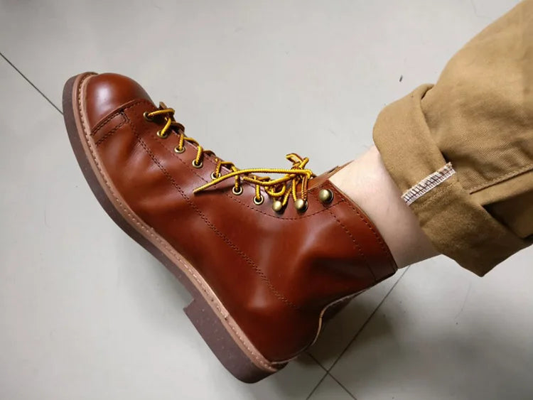 Mens British Wind Retro Boots Motorcycle Short Boots Men's Leather Boot Casual Work Shoes Men Women's Tide Chelsea Boots