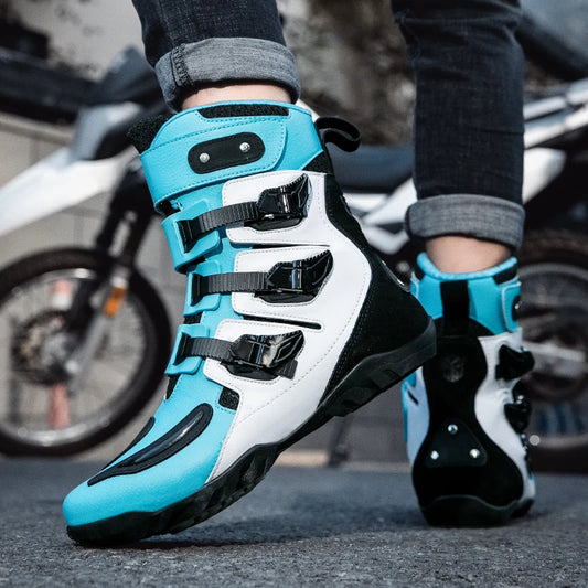 New Motorcycle Boots Men's Outdoor Sports Motocross Protective Boots Motos Slip Resistant Riding Shoes Motorcycle Accessories