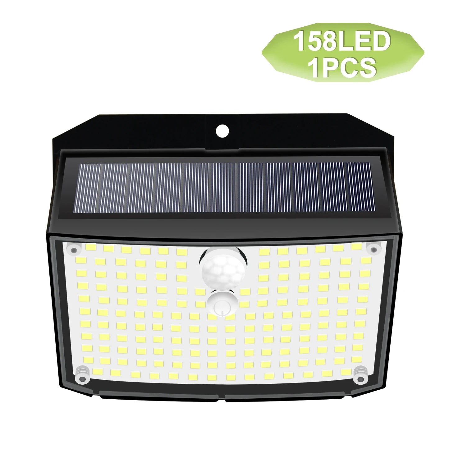 Solar Lights Outdoor 158 LED Solar Wall Lamp Waterproof Wireless Motion Sensor Security 3 Modes Garden Fence Yard Deck Garage