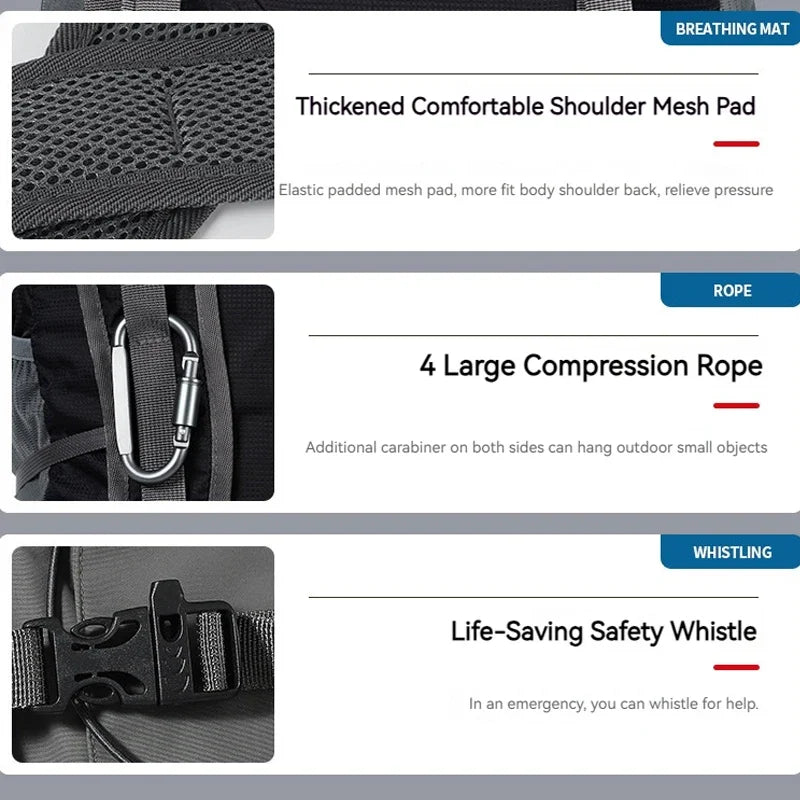 Ultra-light Folding Camping Hiking Backpack Professional Water Repellent Travel Duffle Bags Mountaineering Double Shoulder Bag