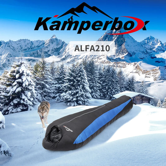 Kamperbox Sleeping Bag Camping Ultralight Outdoor Sleeping Bag Down 0-5°C Alfa210