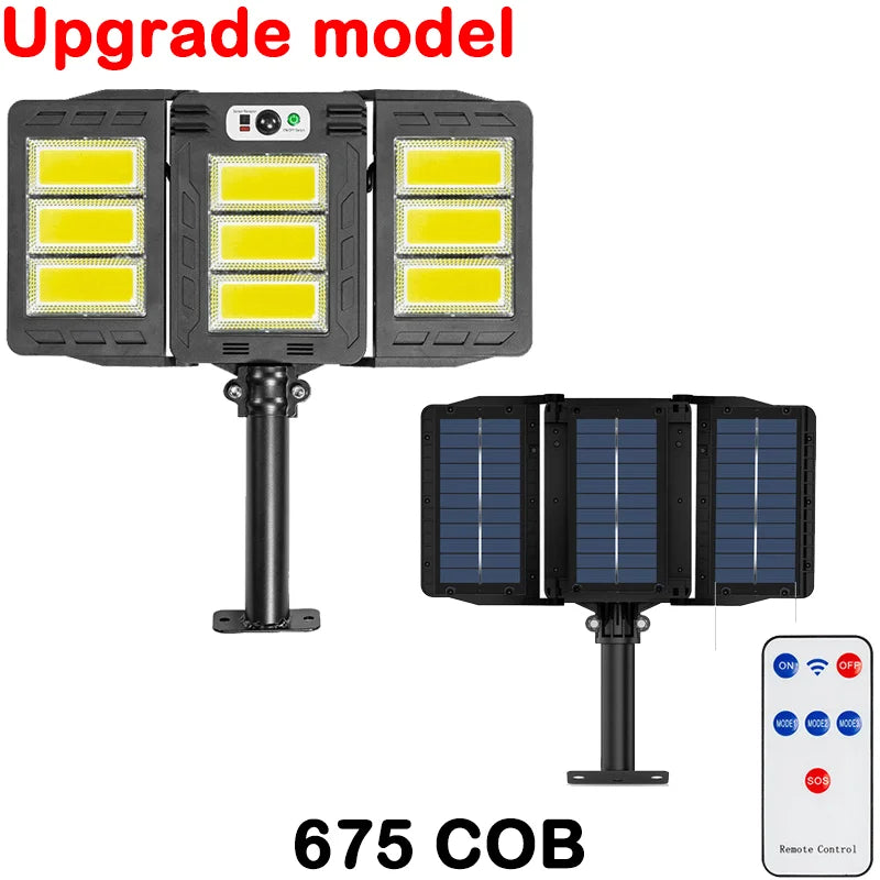 Powerful Outdoor Solar Lights Motion Sensor Waterproof Wall Lamp 800 LED Sunlight Lighting Garden with Gardening Street Light