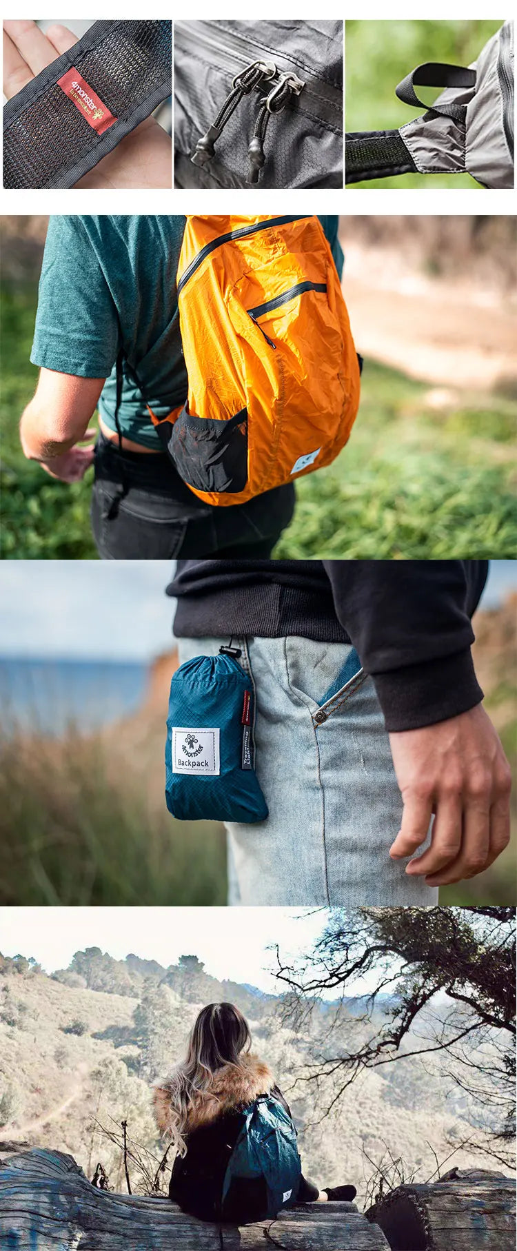 32L Hiking Lightweight Travel Backpack with Large Capacity ,Camping Bag Fit for Outdoor/ Cycling/Gym