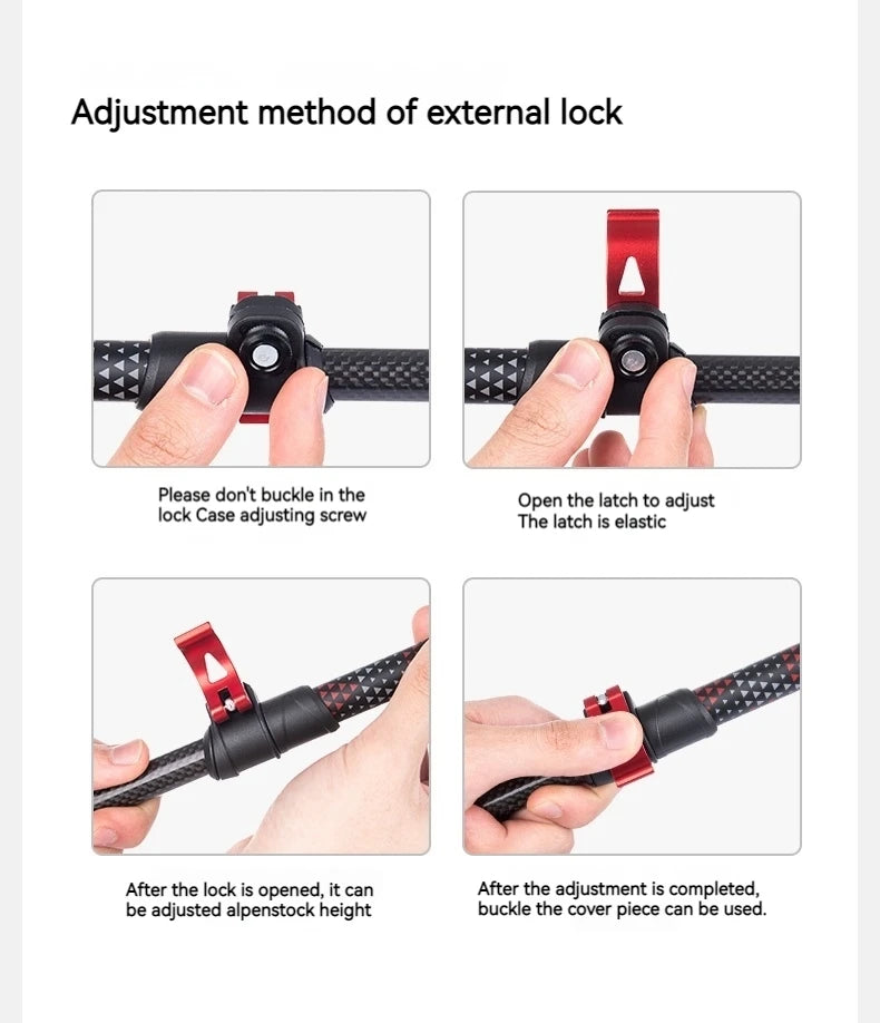 Naturehike Trekking Pole 2pcs 62-135cm 3Sections Carbon Fiber Telescopic Walking Stick Outdoor Hiking Canes Ultralight Climbing