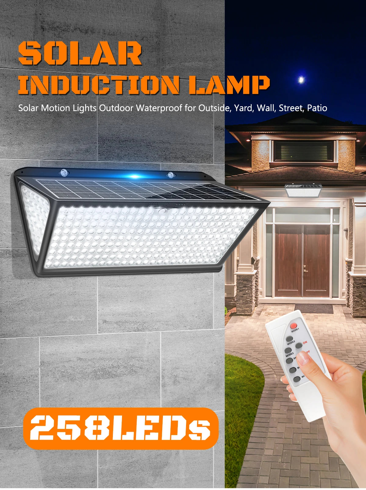 Super Bright Solar Wall Lamp Solar Lights Outdoor Solar Powered Flood Lights with 3 Mode IP65 Waterproof for Outside Yard Street