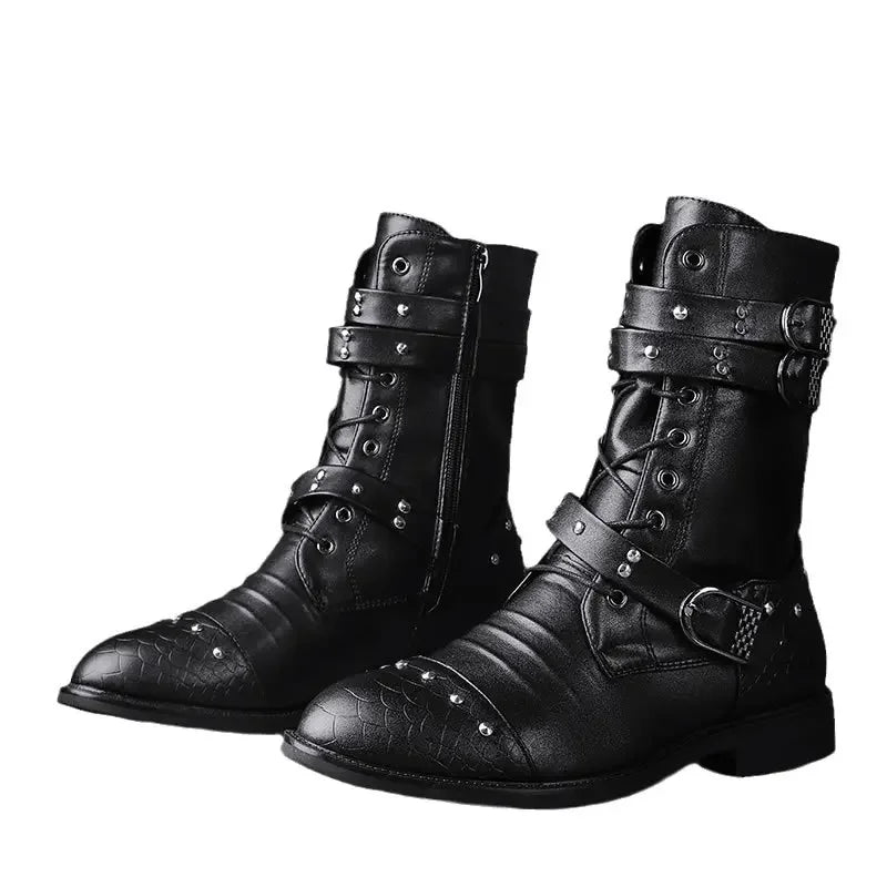 2024 New Mid Barrel  Boots Honorary Boots Motorcycle Men's Performance Boots motorcycle shoes botas moto 37-45size moto shoes