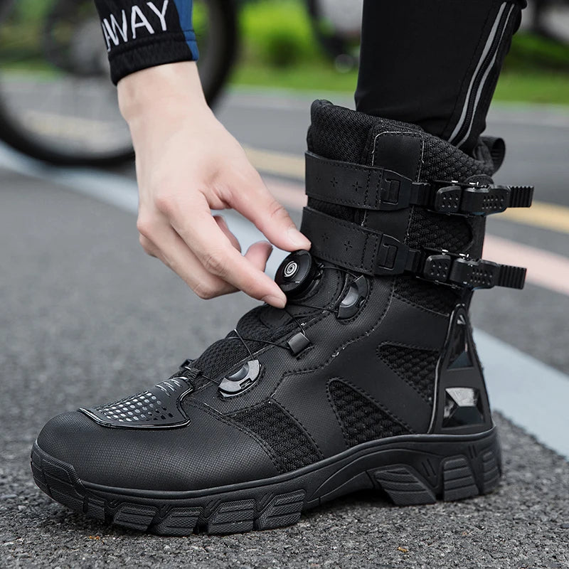 Motorcycle Boots Men's Mid-Calf Motocross Races Protective Boots Outdoor Breathable Non Slip Motos Sports Shoes 1128