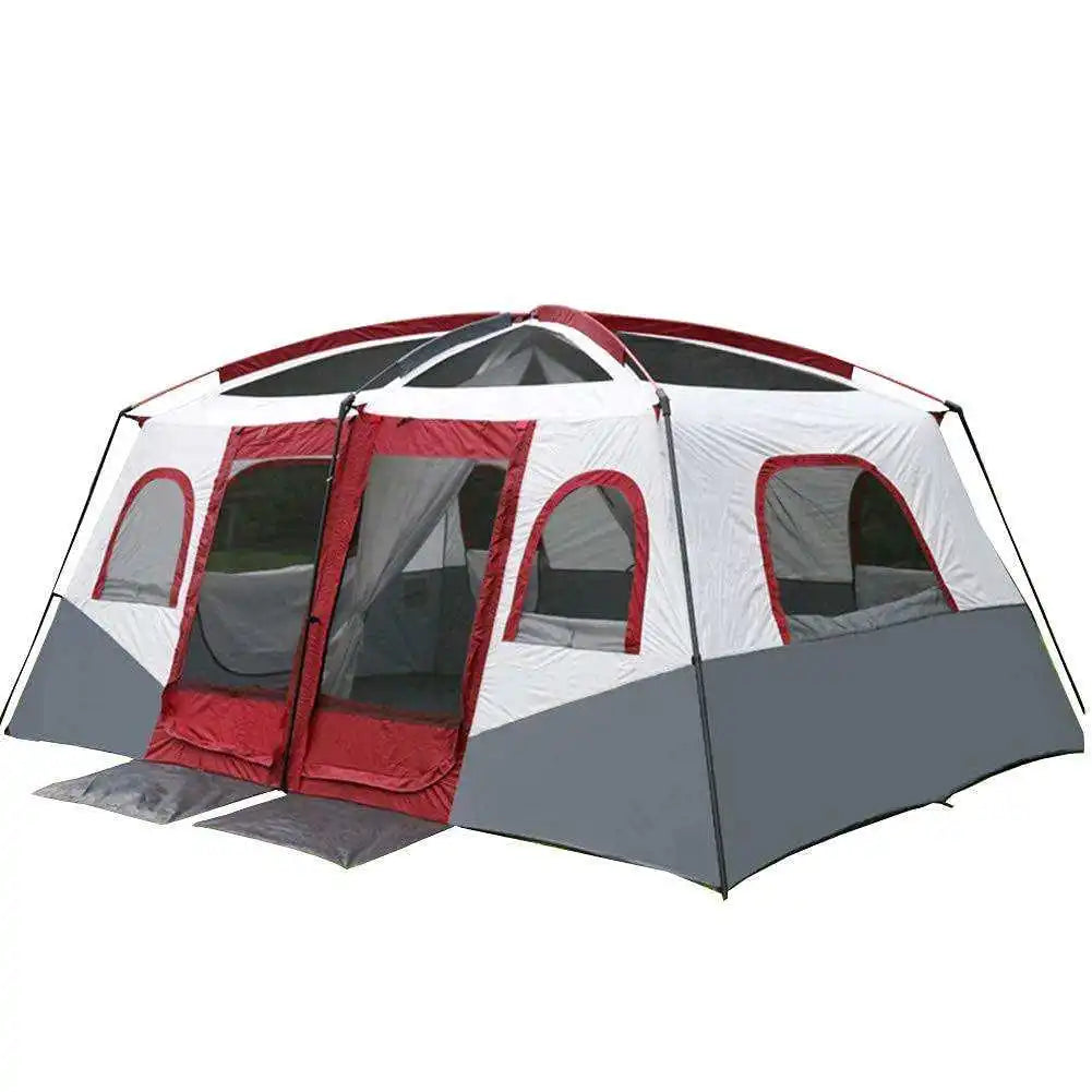 Custom China Travel 4 Season La Tente 2 Rooms Camping Tents 12 Persons Waterproof Outdoor Family Big Camping Tent for 12 Persons