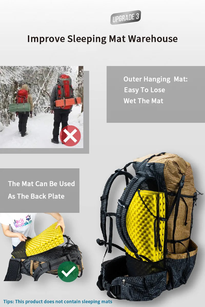 3F UL GEAR 46+10L QIDIAN PRO Backpack Ultralight Outdoor  Camping Sport Bag Resistant Hiking Trekking Waterproof Travel Rucksack