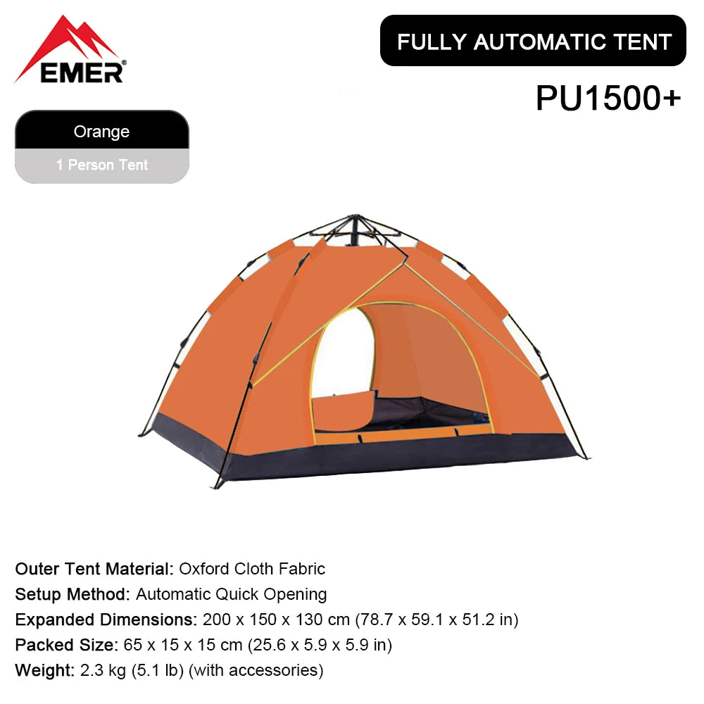 EMER Outdoor Camping Tent Automatic One-touch Tent Waterproof Picnic Tourist House for Travel Hiking Fishing Camping Supplies