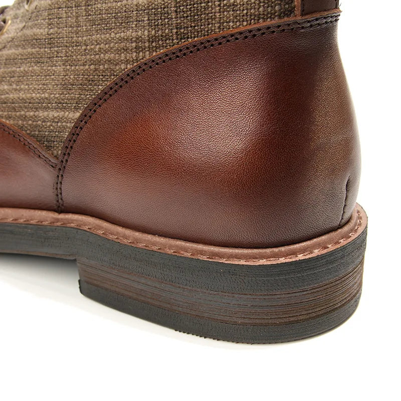 A075 Short Men Boots Fashion Male Footwear 2024 Round Toe Men's Mix Colors  Trend Casual Winter Leather Men's Shoes Retro Boots