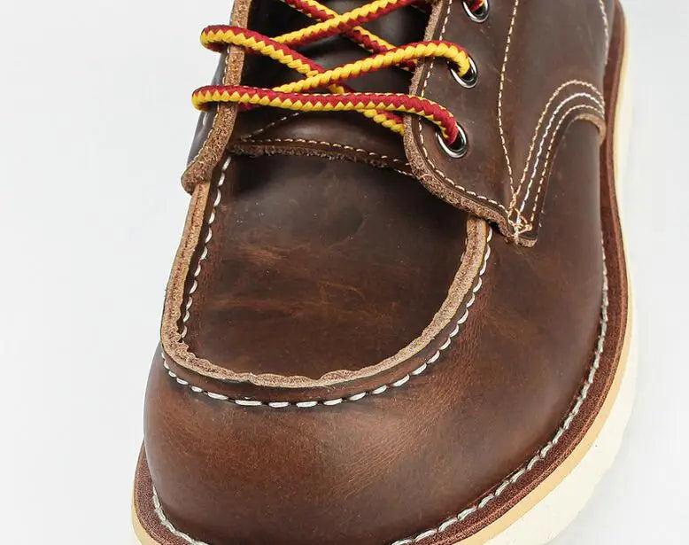 2025 New Spring Round Toe Men Boots Casual Design Boots Vintage Fashion Motorcycle Boots Crazy Brown Boots a055