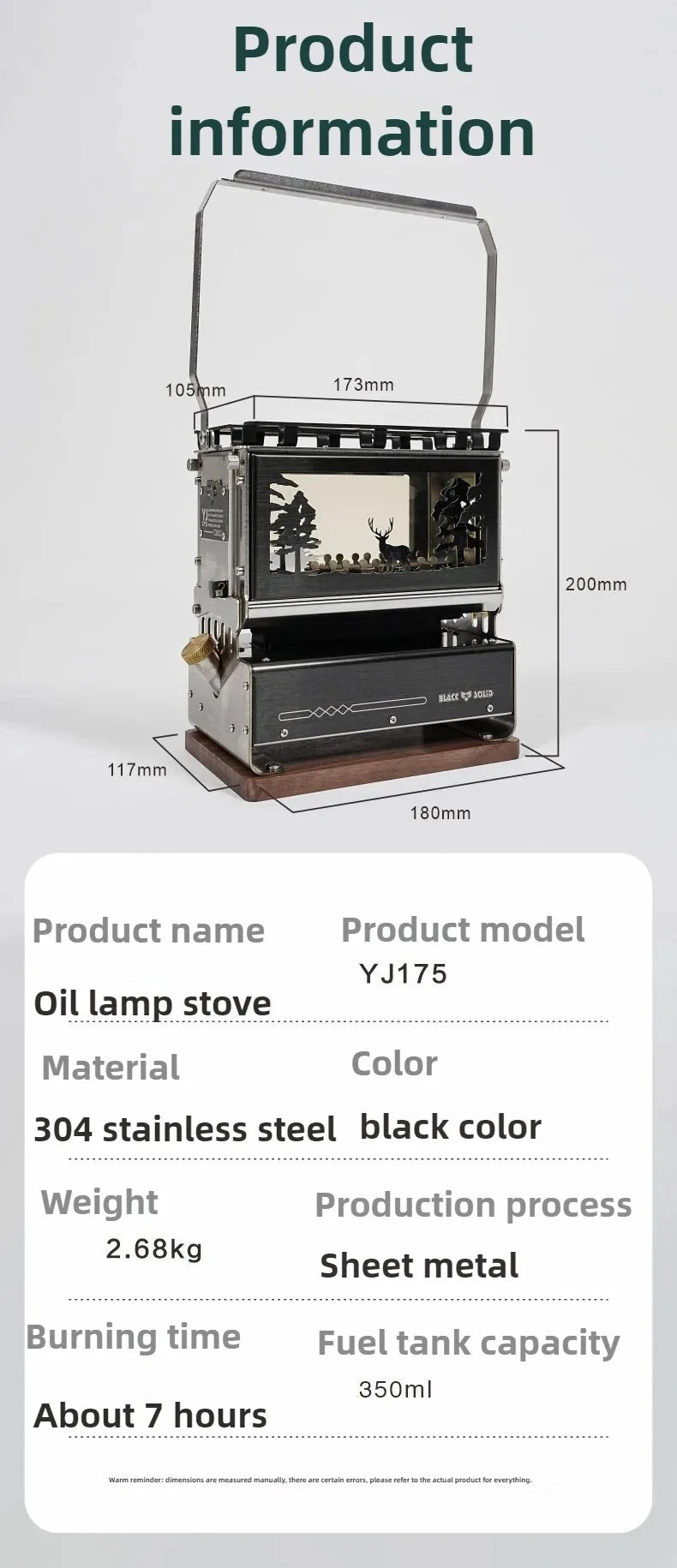 Portable Oil Lamp Stove Portable Outdoor Retro Camping Kerosene Lamp Camping Supplies Alcohol lamp