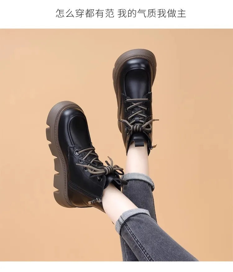 Women's Boots Winter New Fur Snow Boots Platform Plush Comfortable Anti Slip Warm Lace Up Cold Proof Cotton Ankle Boots Women
