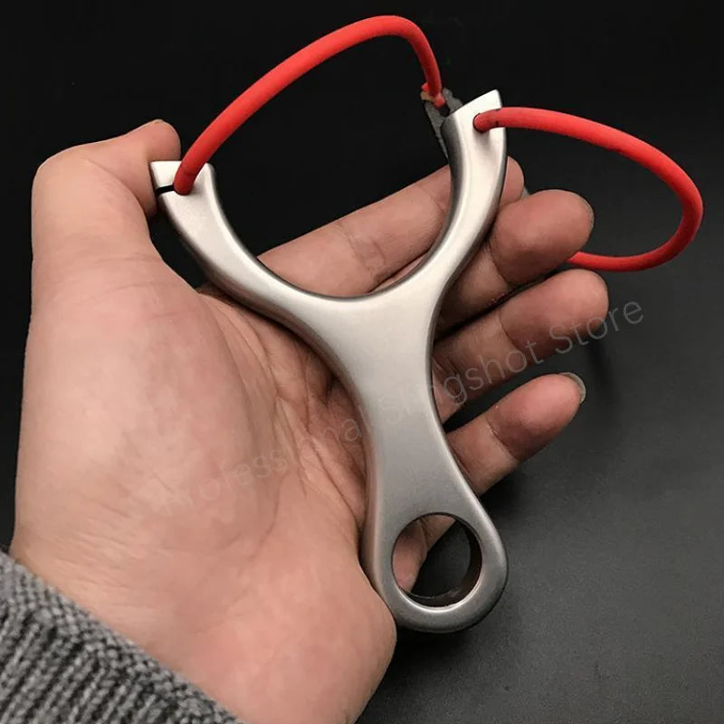 Stainless Steel Slingshot with Rubber Band High-power Catapult Professional Hunting Outdoor Shooting Game Slingshot