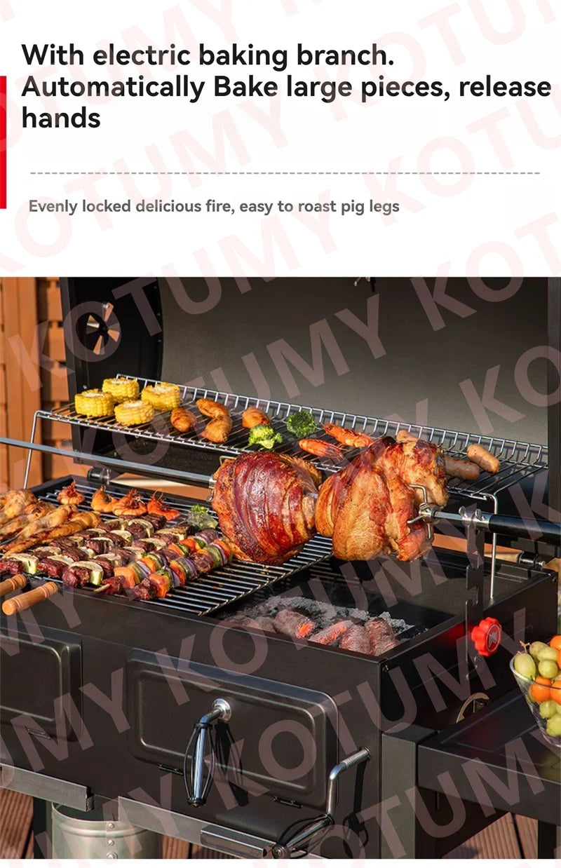 Stainless Steel Tabletop Charcoal Grill with Barbecue Grill Potable Charcoal Grill in Cooking Area Outdoor Camping