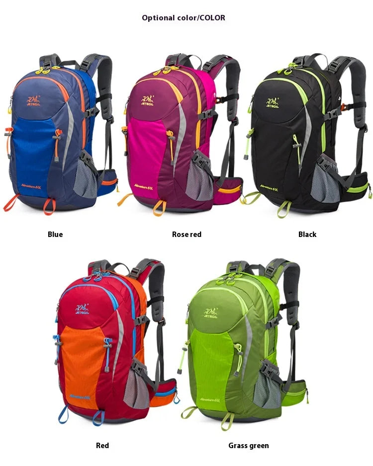 40L Splicing Style Backpack 450D Nylon Travel Bag Men Outdoor Backbag Multifunctional Hiking Mountaineering Backpack