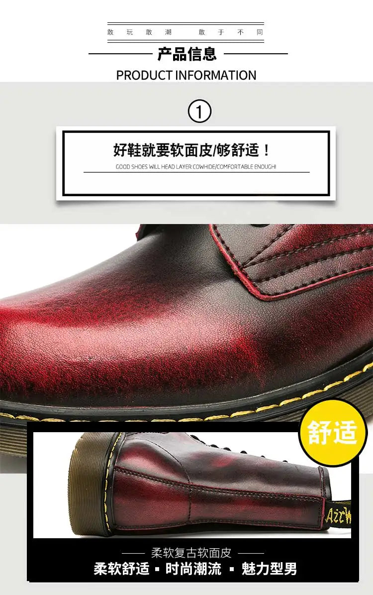 Fashion Men's Boots British Style High Top Casual Sneakers Men Luxury Designer Work Shoes Outdoor Anti slip Motorcycle Boots Mal