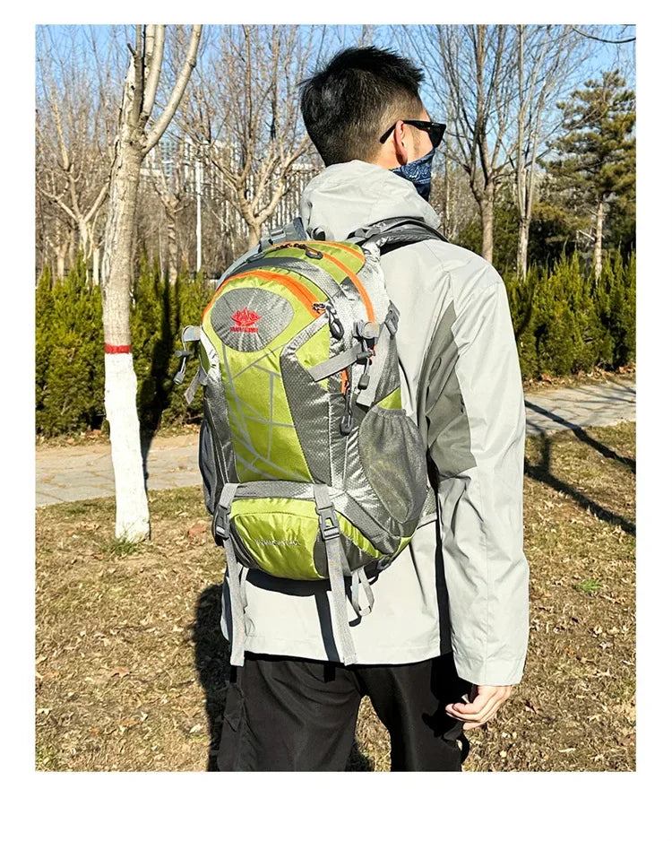 Mountaineering backpack 40 liters men's and women's outdoor sports bag waterproof camping hiking rain