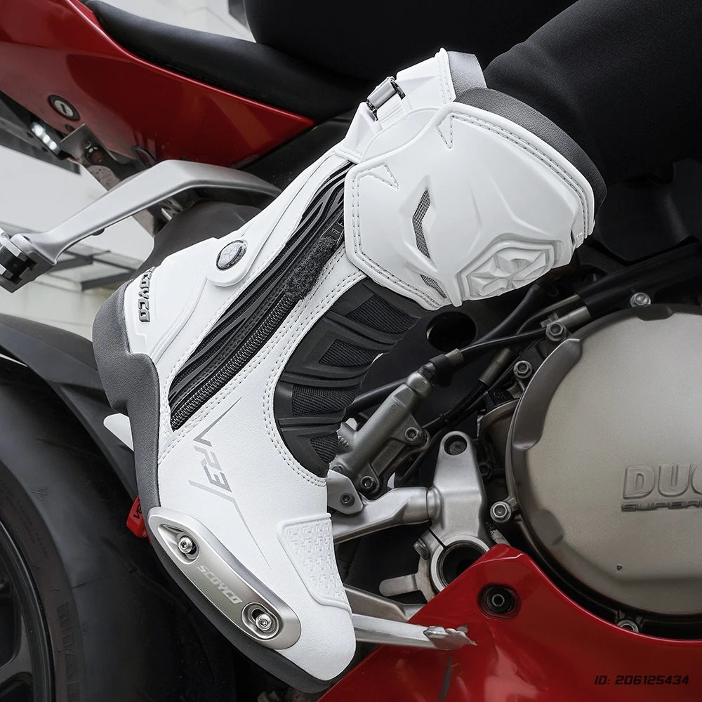 Women's Motorcycle Boots Riding Durable Anti-Slip Professional Motocross Protective Shoes Motorbike Boots Windproof Waterproof