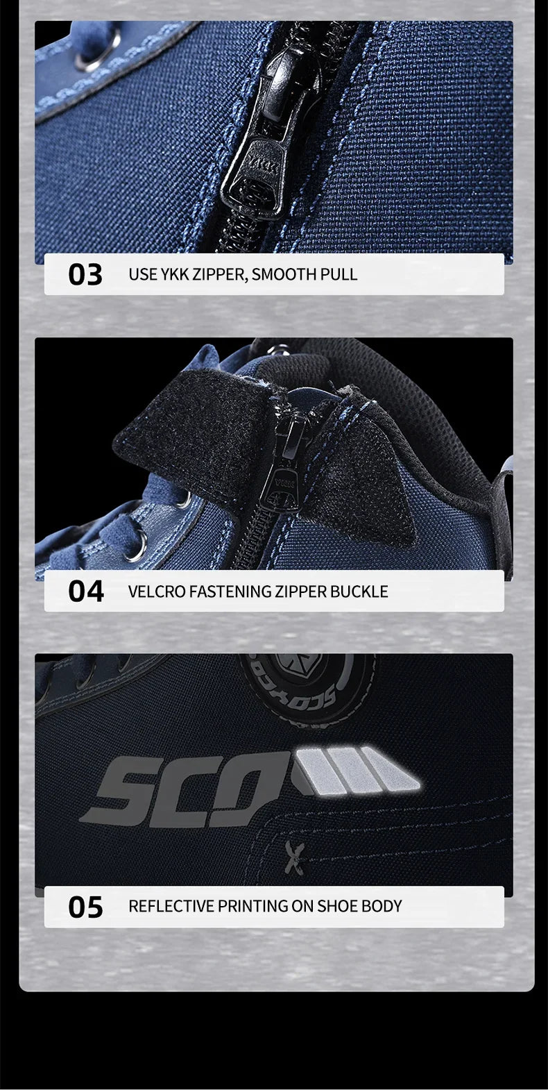 SCOYCO Commuter Motorcycle Riding Shoes Fashion Casual Hundred Crash Shoes Breathable Canvas Riding Motorcycle Boots MT068