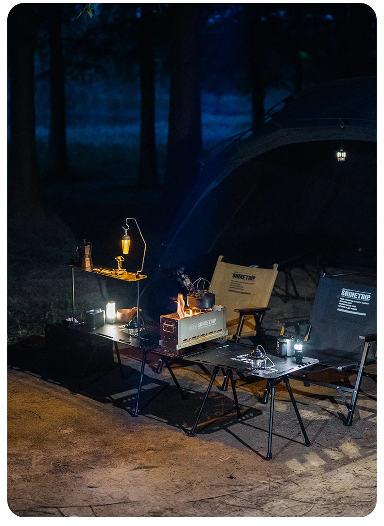 Outdoor Camping Second Burner Stove ShineTrip Thickened Stainless Steel Multifunctional Collapsible Portable IGT Half Unit Grill