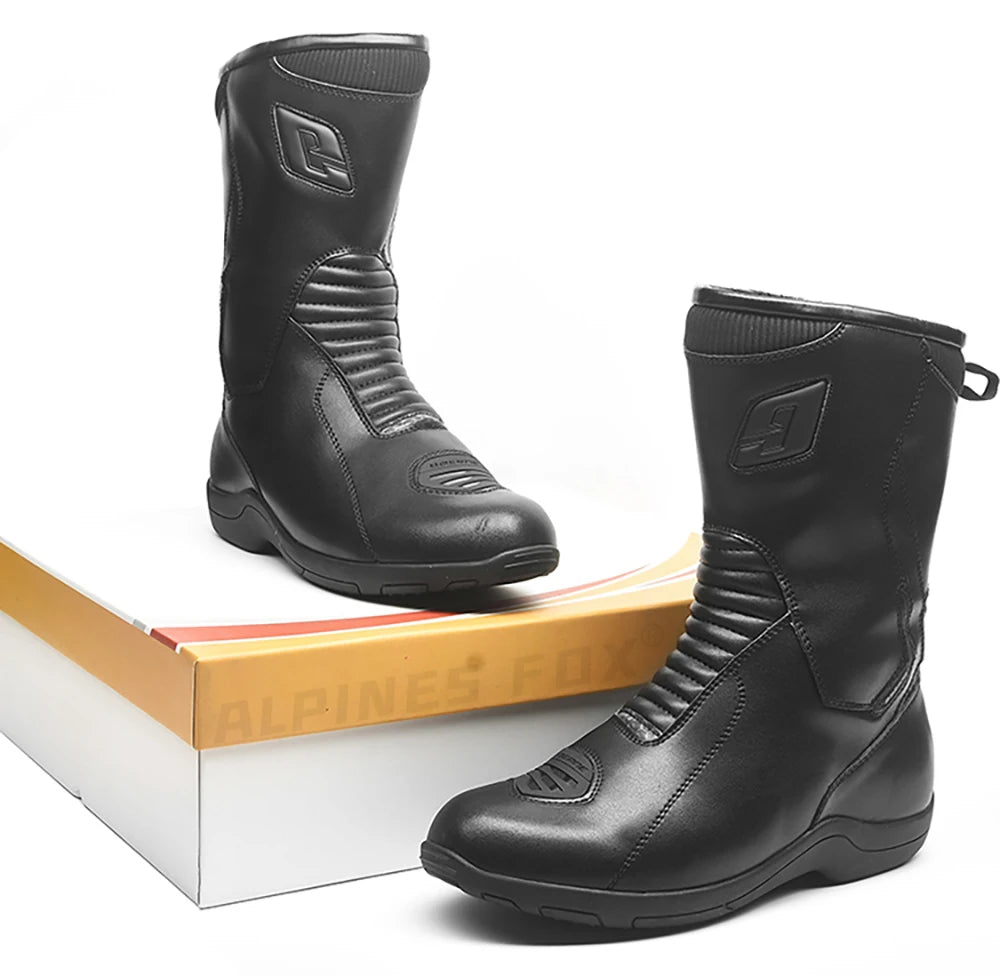 Long Motorcycle Riding Boots Waterproof Cowhide Shoes Motorcycle Leather Shoes Professional Boots Racing Bottes Motocross Boots