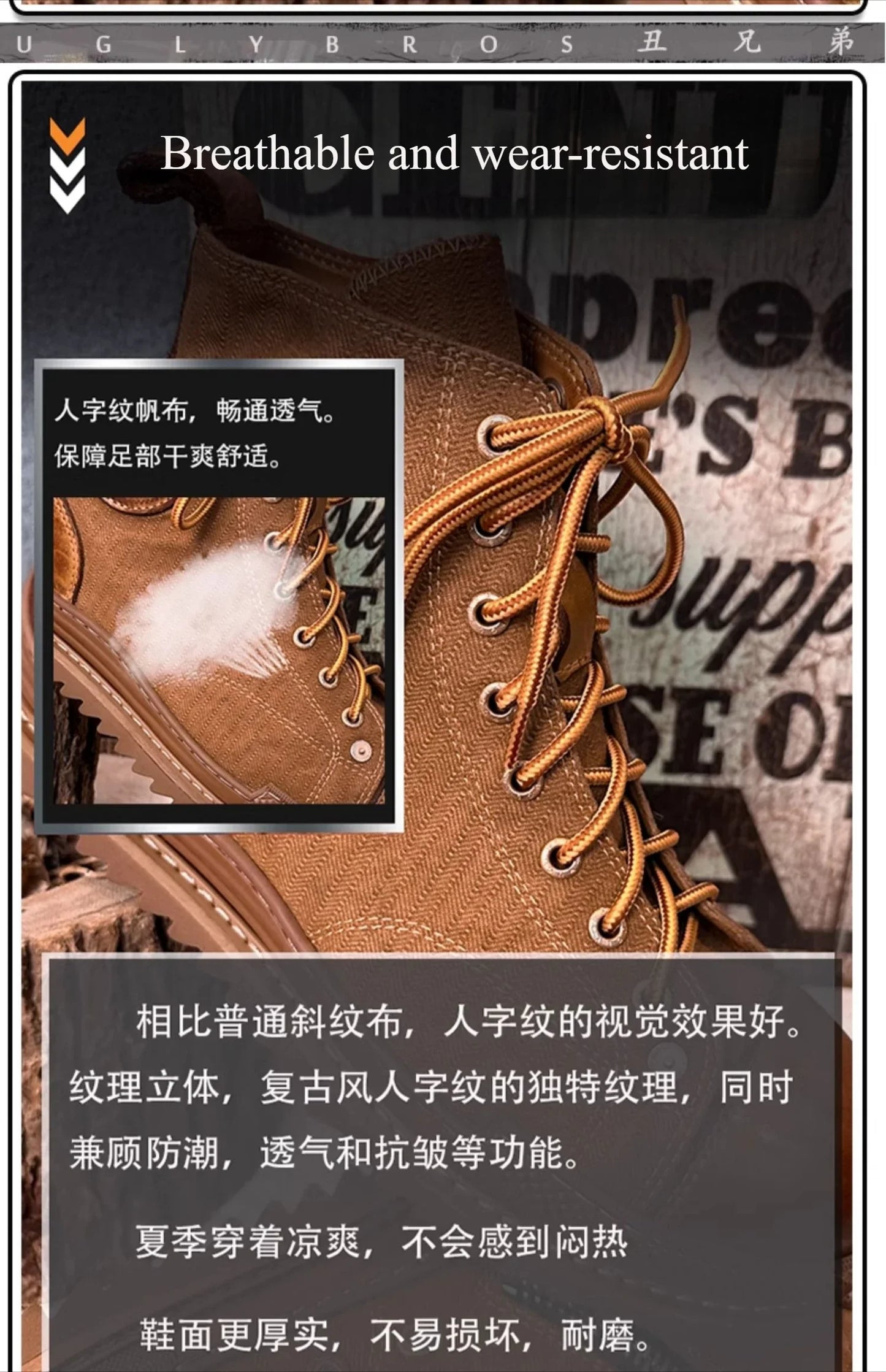 Retro Uglybros Motorcycle Boots Cowhide Canvas Shoes Ankle Protect Motorbike Zapatone British Style Botas For Harley For TRIUMPH